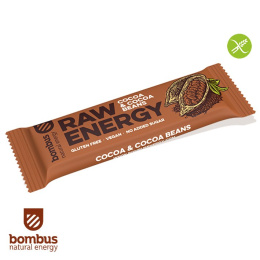 Baton wegański Raw Energy z surowymi ziarnami kakaowca 50 g Bombus