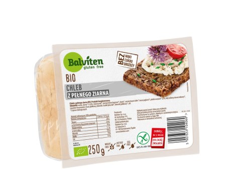 CHLEB Z PEŁNEGO ZIARNA KROJONY BEZGLUTENOWY BIO 250 g - BALVITEN