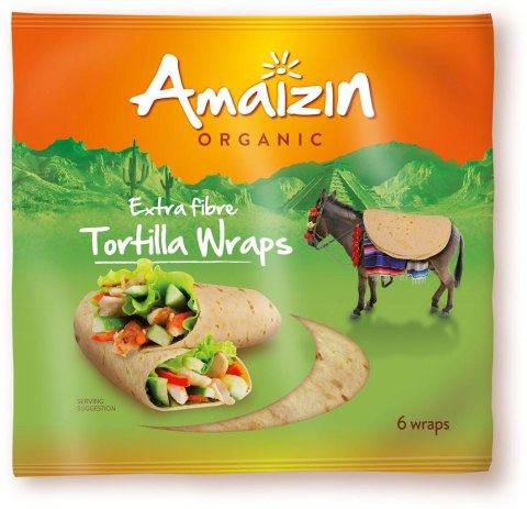 TORTILLA WRAPS Z OTRĘBAMI (ŹRÓDŁO BŁONNIKA POKARMOWEGO) BIO (6 szt.) 240 g - AMAIZIN