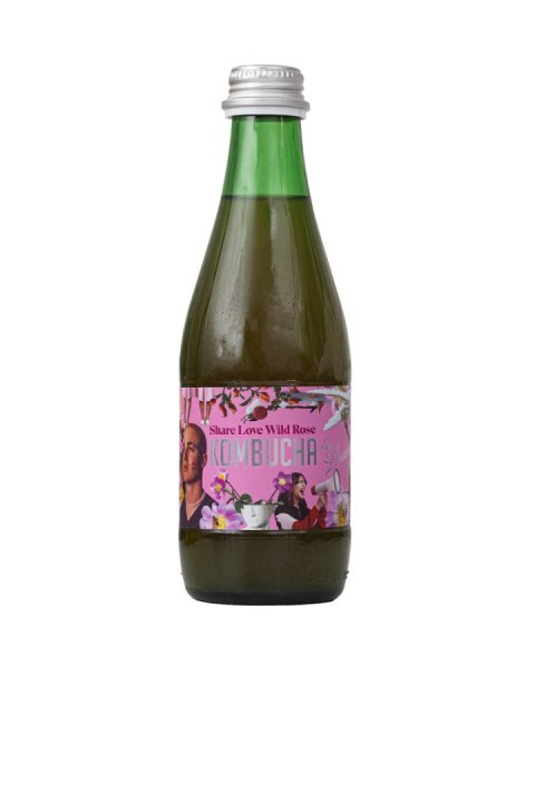 KOMBUCHA Z SOKIEM Z DZIKIEJ RÓŻY (SHARE LOVE WILD ROSE) BIO 330 ml - KOMBUCHA BY LAURENT