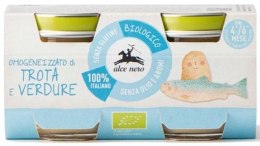 MIĘSO PSTRĄGA Z WARZYWAMI BEZGLUTENOWE OD 4 MIESIĄCA BIO (2 x 80 g) 160 g - ALCE NERO