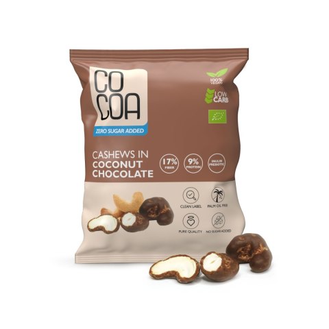 ORZECHY NERKOWCA W CZEKOLADZIE KOKOSOWEJ BEZ DODATKU CUKRÓW BIO 70 g - COCOA