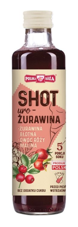 SHOT URO-ŻURAWINA BEZ DODATKU CUKRÓW 250 ml - POLSKA RÓŻA