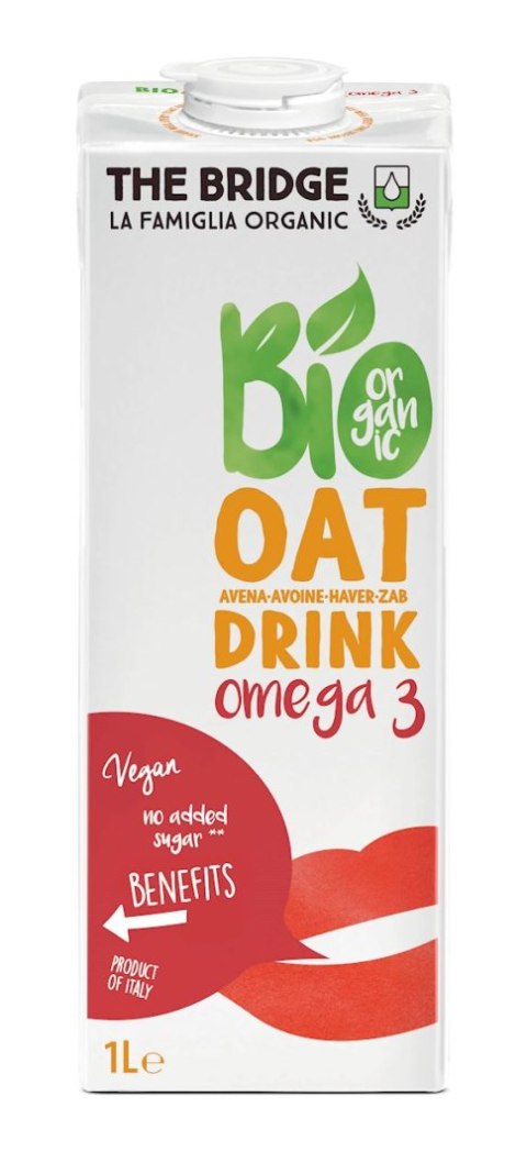 NAPÓJ OWSIANY OMEGA-3 BEZ DODATKU CUKRÓW BEZGLUTENOWY BIO 1 L - THE BRIDGE