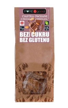 CIASTKA OWSIANE Z MIGDAŁAMI I CZEKOLADĄ BEZ DODATKU CUKRÓW BEZGLUTENOWE 150 g - PURE&GOOD