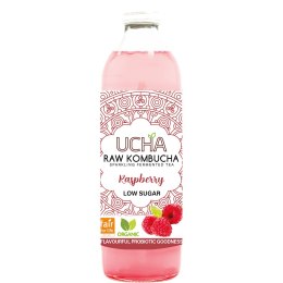 KOMBUCHA O SMAKU MALINOWYM NISKA ZAWARTOŚĆ CUKRÓW FAIR FOR LIFE BIO 350 ml - UCHA