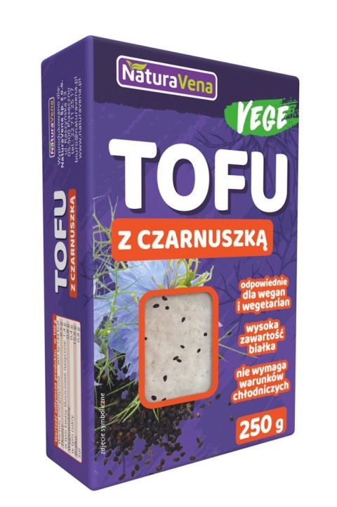 Przecena TOFU KOSTKA Z CZARNUSZKĄ 250 g - NATURAVENA