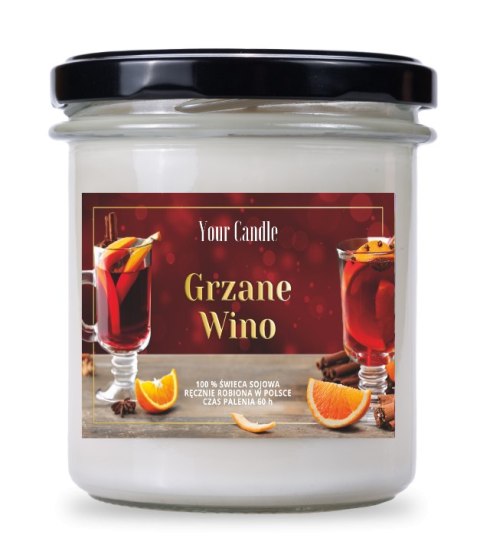 ŚWIECA SOJOWA ZAPACHOWA W SZKLE GRZANE WINO 300 ml - YOUR CANDLE (PRODUKT SEZONOWY)