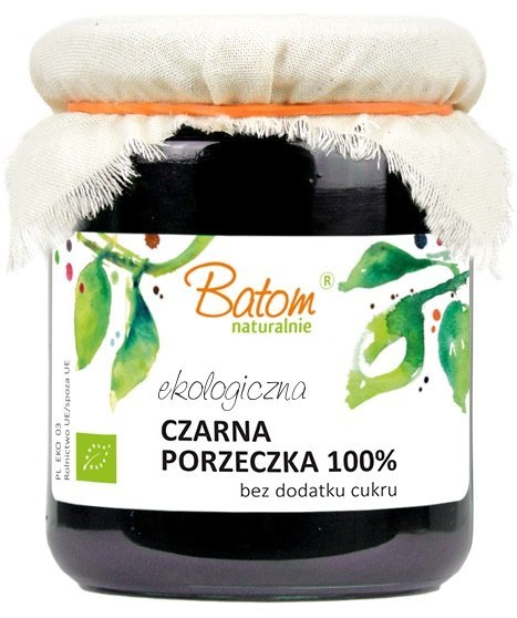 CZARNA PORZECZKA 100 % BEZ DODATKU CUKRÓW BIO 260 g - BATOM